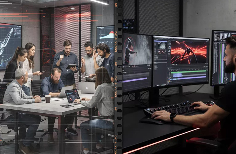 Product design brainstorming with clock and sketches