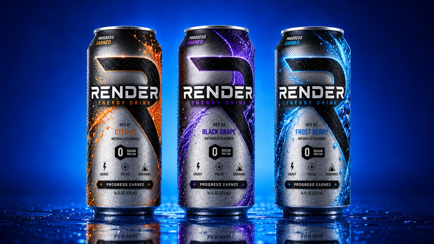 RENDER Energy Drink featured brand project